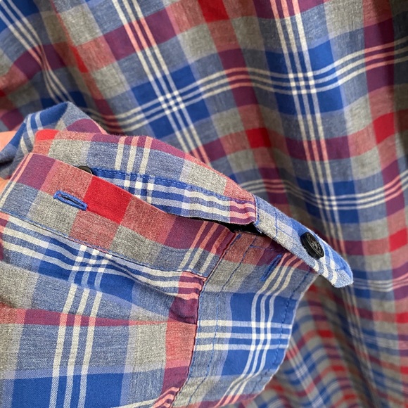 Vince Blue Plaid Long Sleeve Button Down Shirt Large - Picture 5 of 10